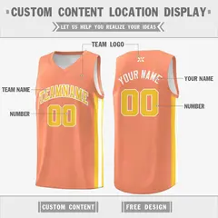 Orange Yellow-White Classic Mesh Sport Basketball Jersey 2