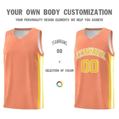 Orange Yellow-White Classic Mesh Sport Basketball Jersey 3
