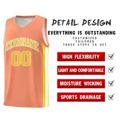 Orange Yellow-White Classic Mesh Sport Basketball Jersey 4