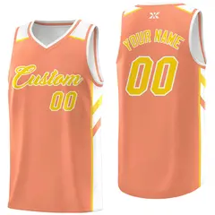 Orange Yellow-White Classic Mesh Sport Basketball Jersey