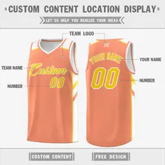 Orange Yellow-White Classic Mesh Sport Basketball Jersey 2