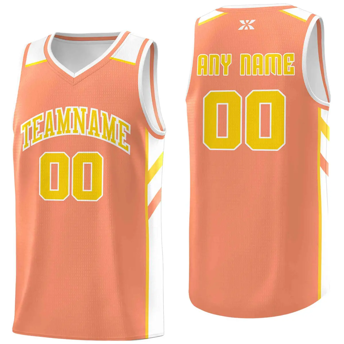 Orange Yellow-White Classic Mesh Sport Basketball Jersey