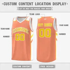 Orange Yellow-White Classic Mesh Sport Basketball Jersey 2