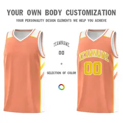 Orange Yellow-White Classic Mesh Sport Basketball Jersey 3