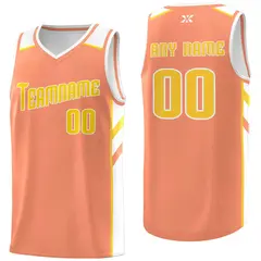 Orange Yellow-White Classic Mesh Sport Basketball Jersey