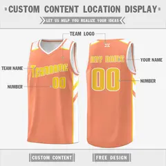 Orange Yellow-White Classic Mesh Sport Basketball Jersey 2