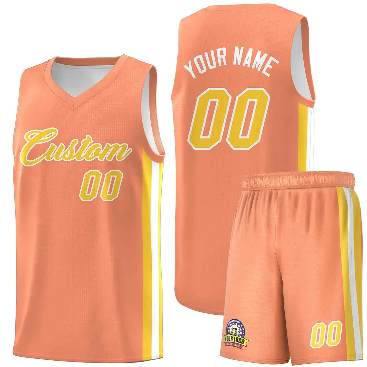 Orange Yellow-White Classic Sets Basketball Uniform Jersey