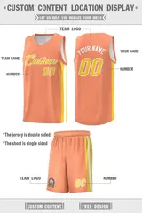 Orange Yellow-White Classic Sets Basketball Uniform Jersey 2