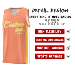 Orange Yellow-White Classic Sets Basketball Uniform Jersey 5