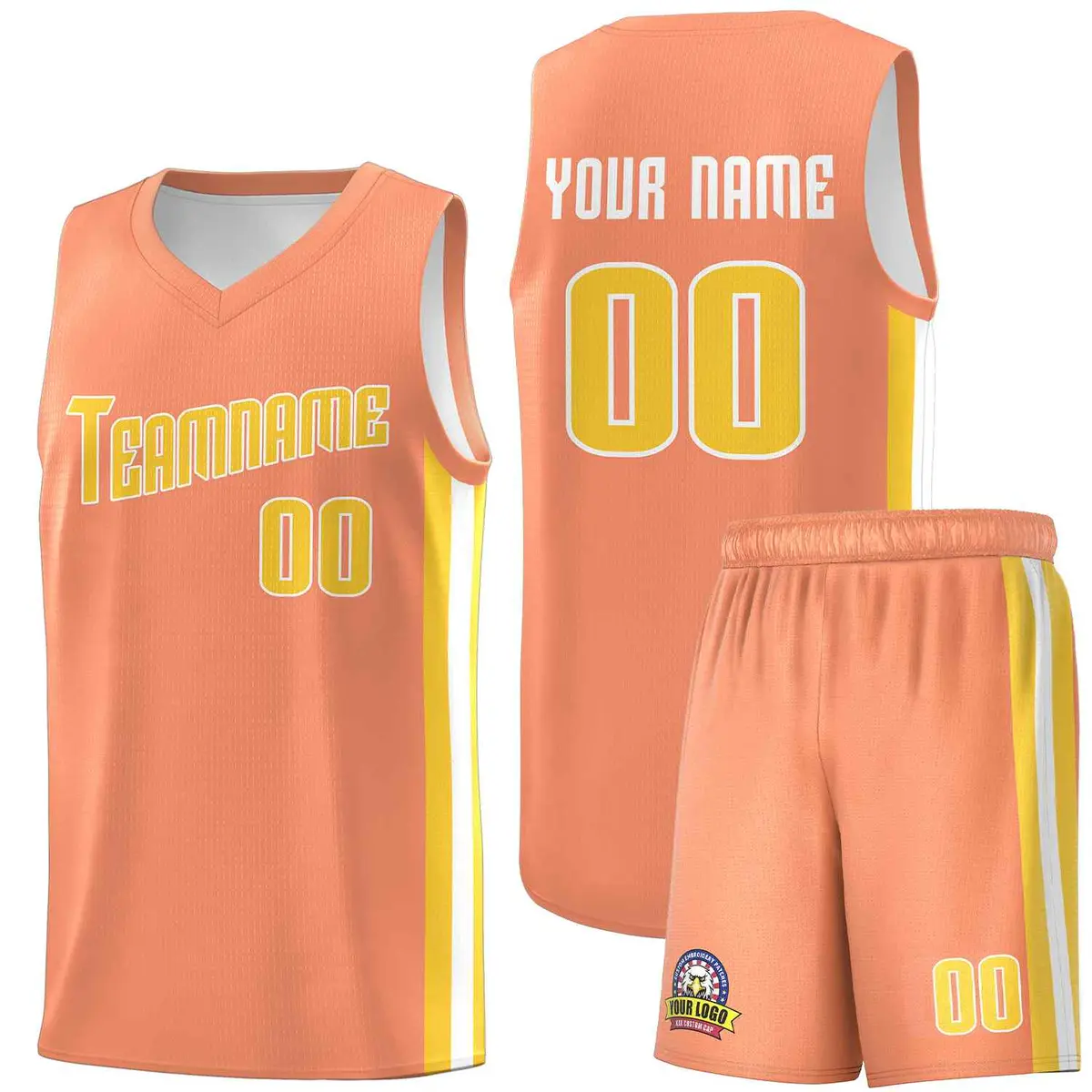 Orange Yellow-White Classic Sets Basketball Uniform Jersey