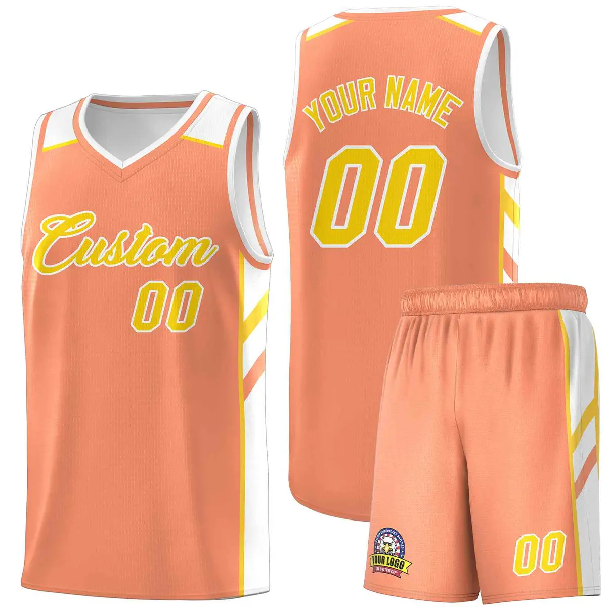 Orange Yellow-White Classic Sets Basketball Uniform Jersey