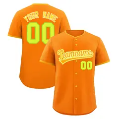 Orange Yellow White Classic Baseball Uniform 1
