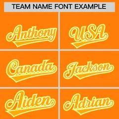Orange Yellow White Classic Baseball Uniform 3