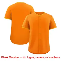 Orange Yellow White Classic Baseball Uniform 7