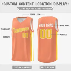 Orange Yellow-White Double Side Basketball Jersey 2