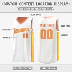Orange Yellow-White Double Side Basketball Jersey 3
