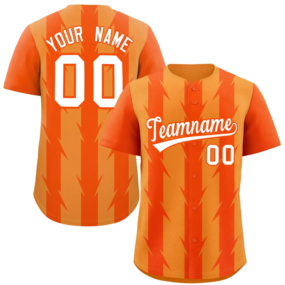 Pale Orange Orange Blade Pattern Raglan Baseball Jersey