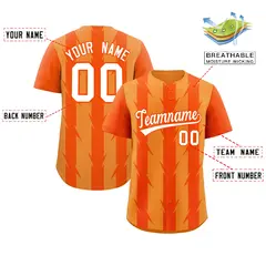 Pale Orange Orange Blade Pattern Raglan Baseball Jersey 2