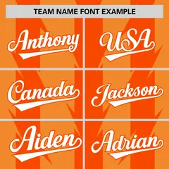 Pale Orange Orange Blade Pattern Raglan Baseball Jersey 3