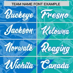 Panther Blue Aqua Split Lightning Pattern Football Jersey 3