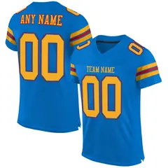 Panther Blue Gold-Red Mesh Football Jersey 1