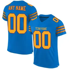 Panther Blue Gold-Red Mesh Football Jersey 1