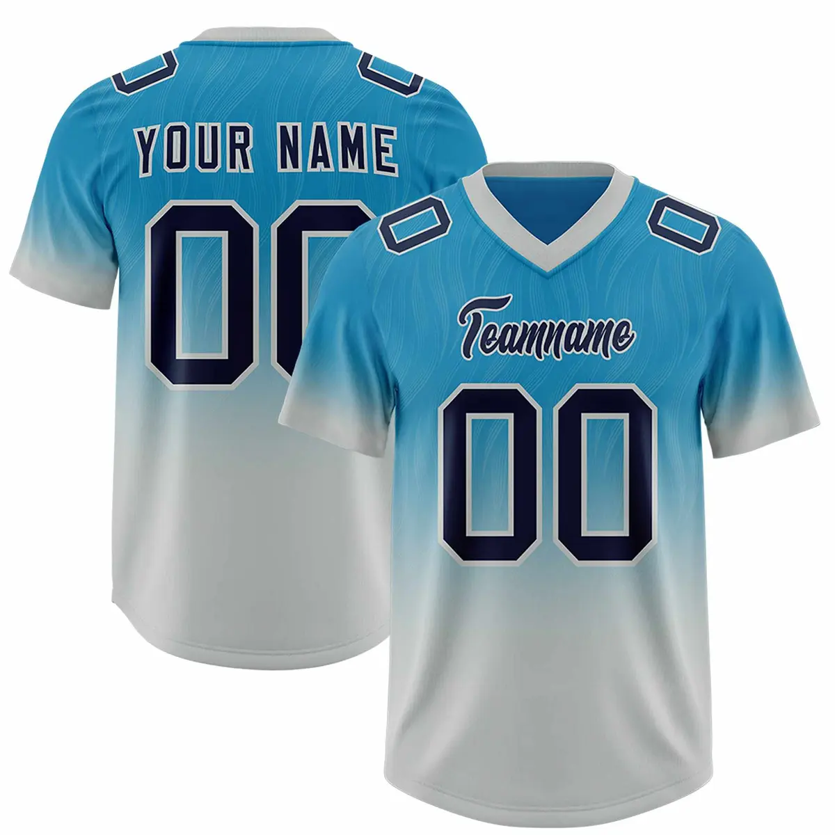 Panther Blue Gray Gradient Outdoor Authentic Football Jersey