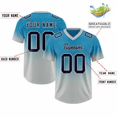 Panther Blue Gray Gradient Outdoor Authentic Football Jersey 2