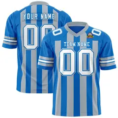 Panther Blue Gray Thick Stripe Authentic Football Jersey