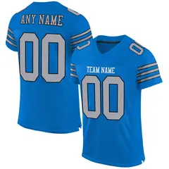Panther Blue Light Gray-Black Classic Mesh Football Jersey 1