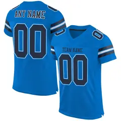 Panther Blue Navy-White Classic Mesh Football Jersey 1