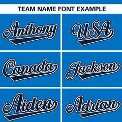 Panther Blue Stand Collar Classic Baseball Jersey 3