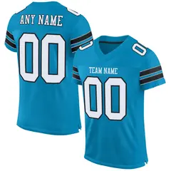 Panther Blue White-Black Mesh Football Jersey 1