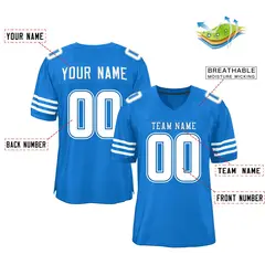 Panther Blue White Classic Mesh Authentic Football Jersey 2