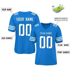 Panther Blue White Classic Mesh Authentic Football Jersey 2