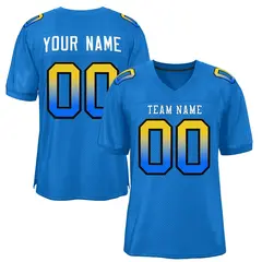 Panther Blue White Gradient Outdoor Football Jersey