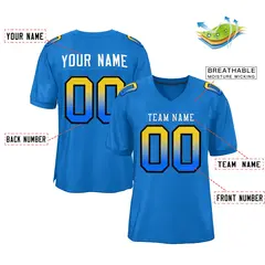 Panther Blue White Gradient Outdoor Football Jersey 2