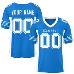 Panther Blue White Insert Color Mesh Football Jersey 1