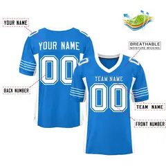 Panther Blue White Insert Color Mesh Football Jersey 2