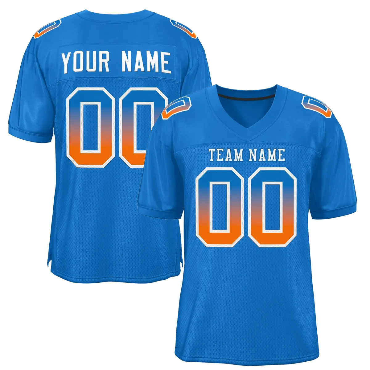 Panther Blue White-Panther Blue Gradient Football Jersey