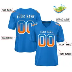 Panther Blue White-Panther Blue Gradient Football Jersey 2