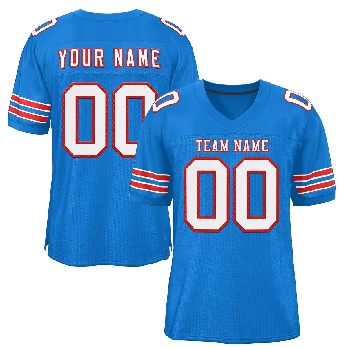 Panther Blue White-Red Classic Authentic Football Jersey