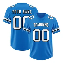 Panther Blue White Retro Sleeve Line Football Jersey 1
