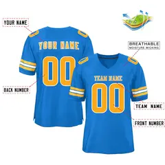 Panther Blue Yellow-White Classic Mesh Football Jersey 2