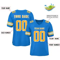 Panther Blue Yellow-White Classic Mesh Football Jersey 2