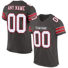 Pewter White-Red Classic Mesh Authentic Football Jersey 1
