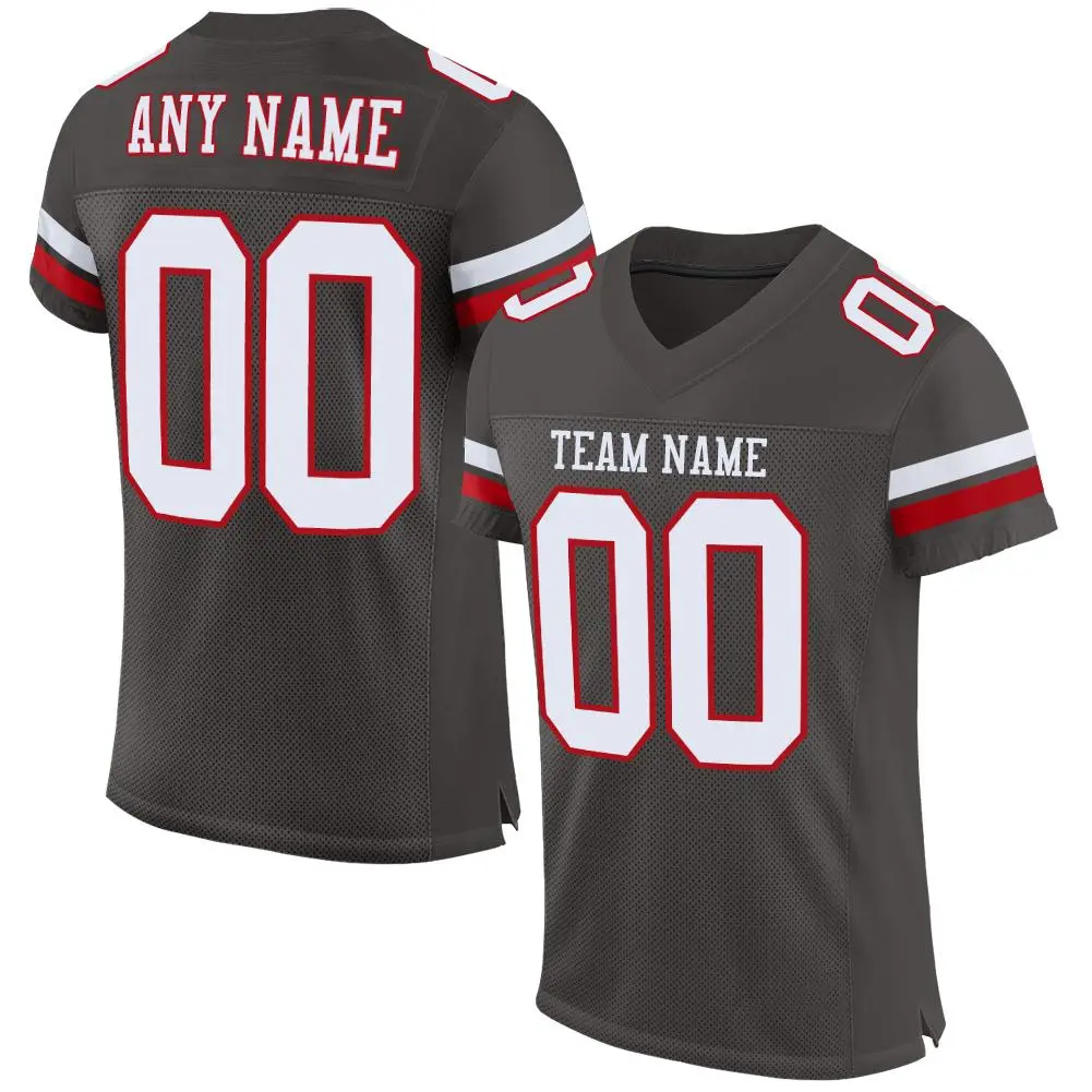 Pewter White-Red Classic Mesh Authentic Football Jersey