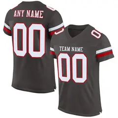 Pewter White-Red Classic Mesh Authentic Football Jersey 1