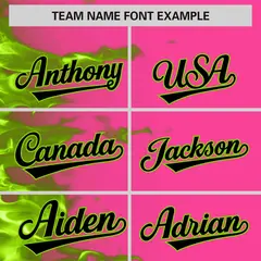 Pink 3D Flame Design Authentic Baseball Jersey 3