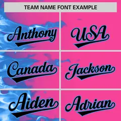 Pink 3D Flame Design Authentic Baseball Jersey 3